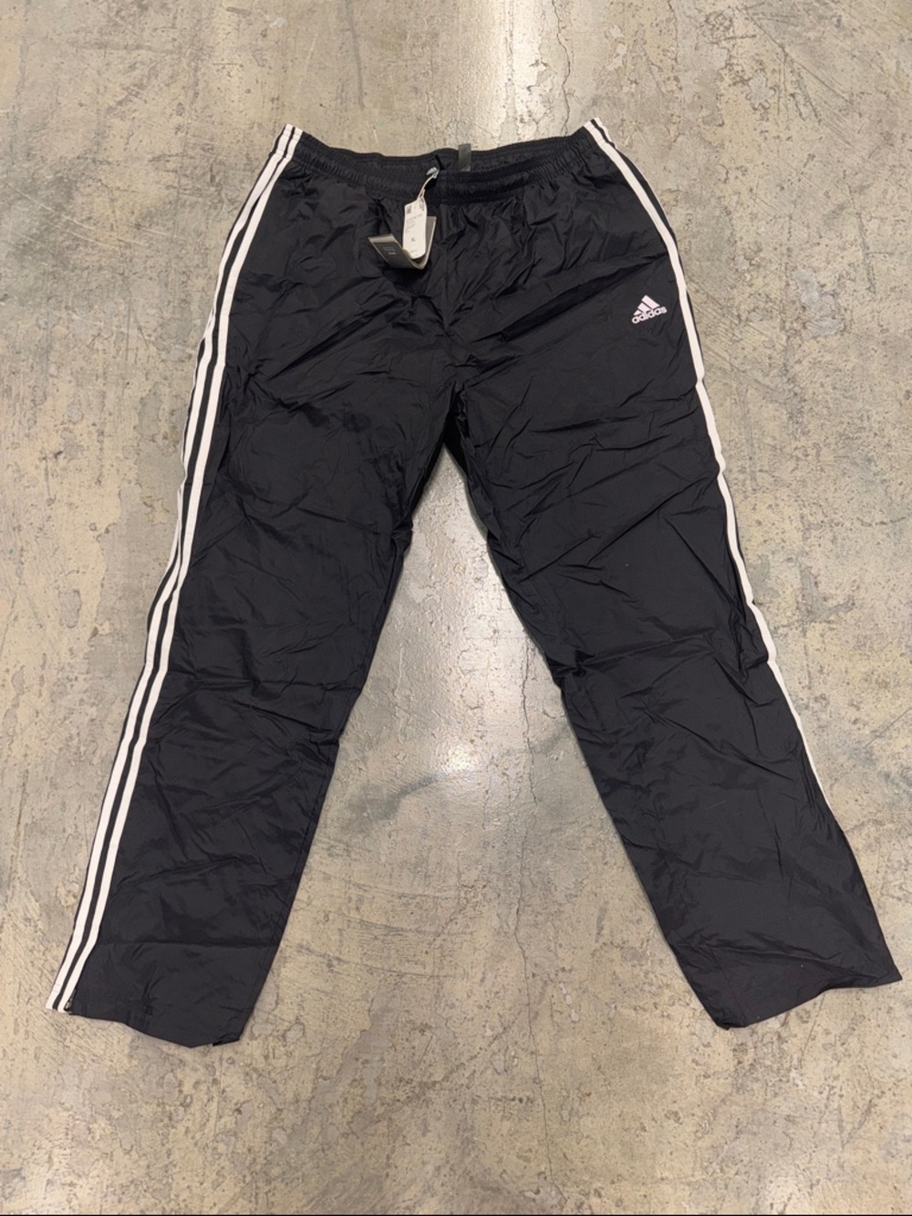 adidas Black Track Pants with White Side Stripes
